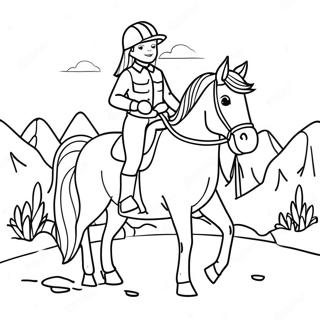 Adventurous Girl On Horseback Coloring Page 50775-42311