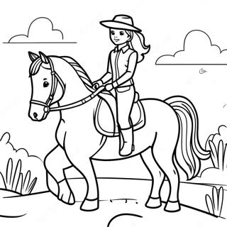 Adventurous Girl On Horseback Coloring Page 50775-42312