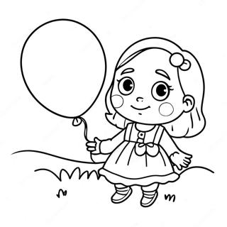 Cute Little Girl With A Balloon Coloring Page 50785-42314