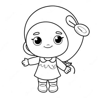 Cute Little Girl With A Balloon Coloring Page 50785-42316