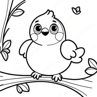 Cute Blue Bird Sitting On A Branch Coloring Page 50815-42337