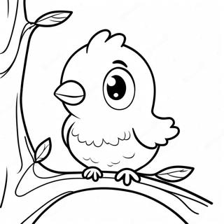 Cute Blue Bird Sitting On A Branch Coloring Page 50815-42339