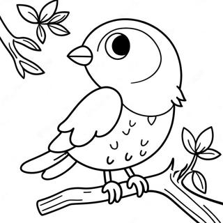 Cute Blue Bird Sitting On A Branch Coloring Page 50815-42340