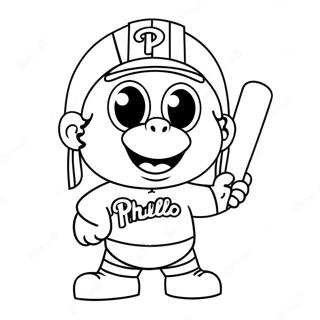 Cute Phillies Mascot Coloring Page 5083-4077