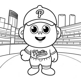 Cute Phillies Mascot Coloring Page 5083-4078