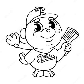 Cute Phillies Mascot Coloring Page 5083-4079