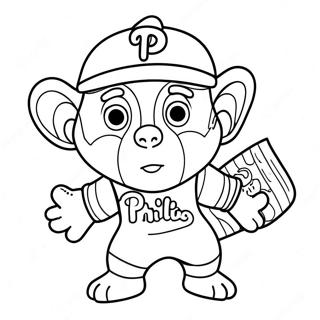 Cute Phillies Mascot Coloring Page 5083-4080