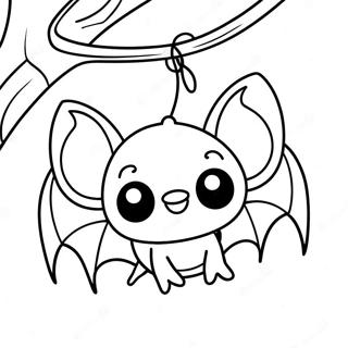 Cute Bat Hanging Upside Down Coloring Page 50865-42375