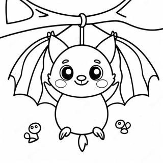 Cute Bat Hanging Upside Down Coloring Page 50865-42376