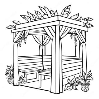 Colorful Sukkah With Decorations Coloring Page 50875-42390