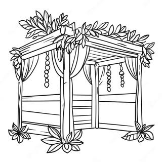 Colorful Sukkah With Decorations Coloring Page 50875-42391