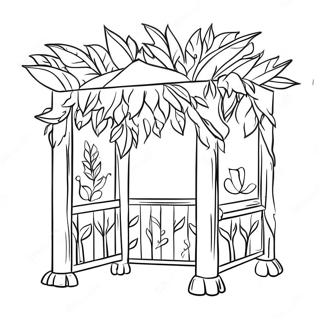 Colorful Sukkah With Decorations Coloring Page 50875-42392