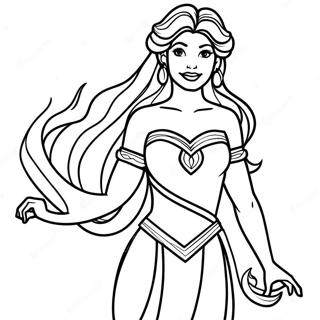 Megara In A Beautiful Dress Coloring Page 50895-42409