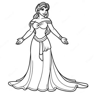 Megara In A Beautiful Dress Coloring Page 50895-42411