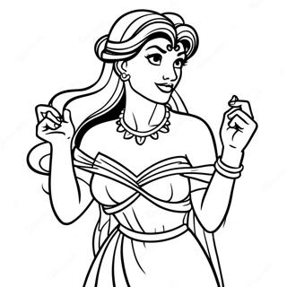 Megara In A Beautiful Dress Coloring Page 50895-42412