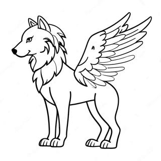 Mythical Wolf With Wings Coloring Page 50904-42402