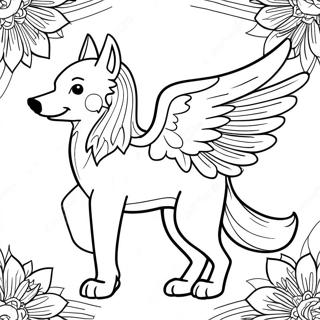 Mythical Wolf With Wings Coloring Page 50904-42404