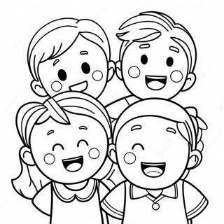 Joyful Kids Singing Coloring Page 5093-4088