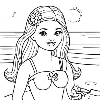 Barbie At The Beach Coloring Page 50944-42434