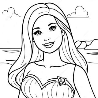 Barbie At The Beach Coloring Page 50944-42435