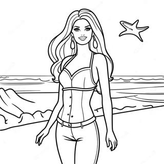 Barbie At The Beach Coloring Page 50944-42436