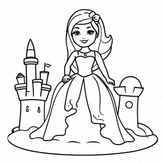 Barbie Building Sandcastle Coloring Page 50945-42448