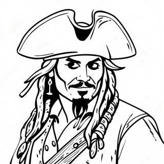 Pirates Of The Caribbean Johnny Depp Coloring Page 50955-42458