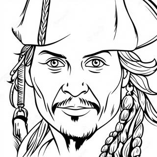 Pirates Of The Caribbean Johnny Depp Coloring Page 50955-42460