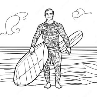 Stephen Sharer With A Surfboard Coloring Page 50975-42465