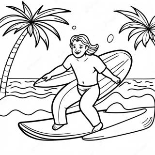 Stephen Sharer With A Surfboard Coloring Page 50975-42466