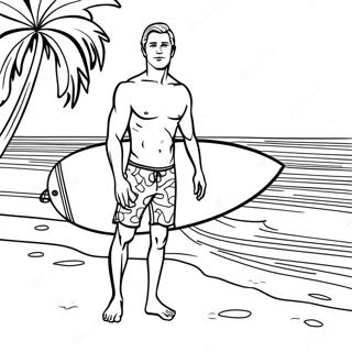 Stephen Sharer With A Surfboard Coloring Page 50975-42468