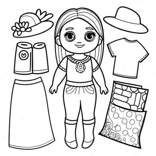 Marisole Monday Paper Doll Coloring Page 51014-42499