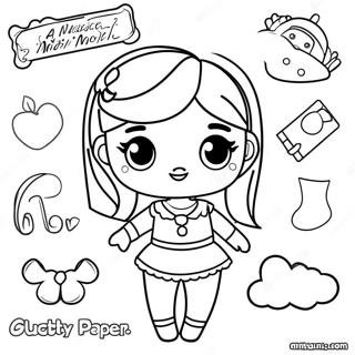 Cute Marisole Monday Paper Doll Coloring Page 51015-42502