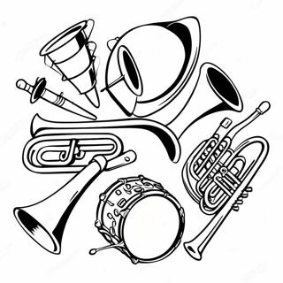 Colorful Marching Band Instruments Coloring Page 51035-42514