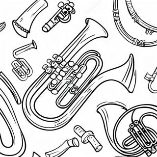 Colorful Marching Band Instruments Coloring Page 51035-42515