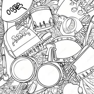 Colorful Marching Band Instruments Coloring Page 51035-42516