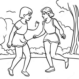 Diana And Roma Playing In The Park Coloring Page 5103-4095