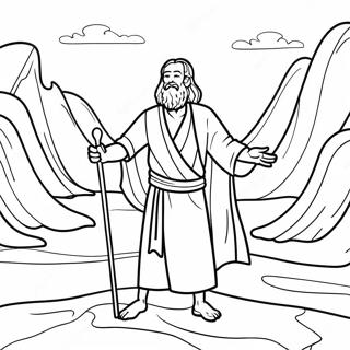 Moses Parting The Red Sea Coloring Page 51145-42602