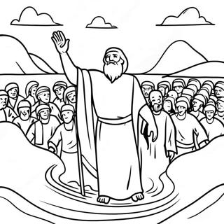 Moses Parting The Red Sea Coloring Page 51145-42603