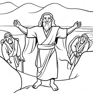 Moses Parting The Red Sea Coloring Page 51145-42604