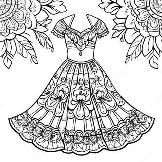 Vibrant Folklorico Dress Coloring Page 51165-42625