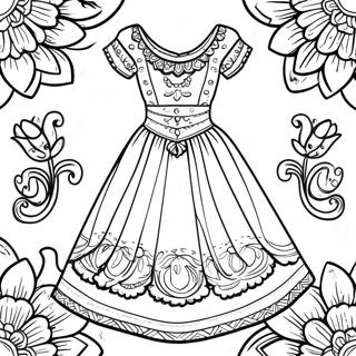 Vibrant Folklorico Dress Coloring Page 51165-42628