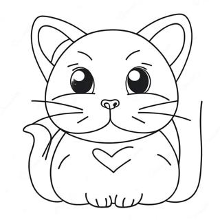 Valentines Cat Coloring Pages