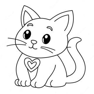 Valentines Cat Coloring Page 51174-42623