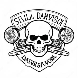 Skull Harley Davidson Logo Coloring Page 51204-42650