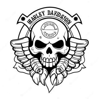 Skull Harley Davidson Logo Coloring Page 51204-42652