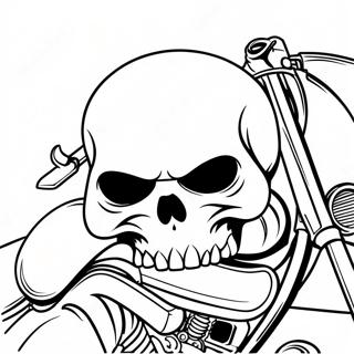 Skull Harley Davidson Motorcycle Coloring Page 51205-42653