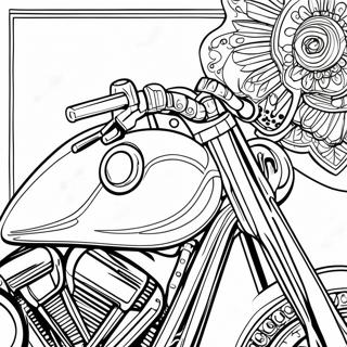 Skull Harley Davidson Motorcycle Coloring Page 51205-42655