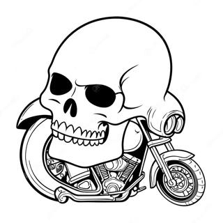 Skull Harley Davidson Motorcycle Coloring Page 51205-42656