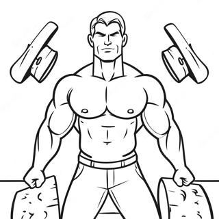 Muscular Hero Lifting Weights Coloring Page 51225-42669